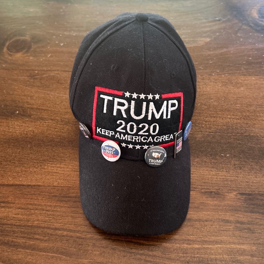 Trump 2020 Head Company Hat Black Keep America Great Pins Patch‎ GOP Republican